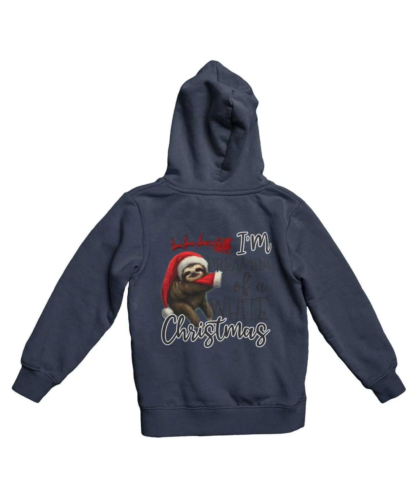 Sloth Dreaming Of A White Christmas Back Printed Sloth Hoodie sold by 8Ball product image thumbnail 4