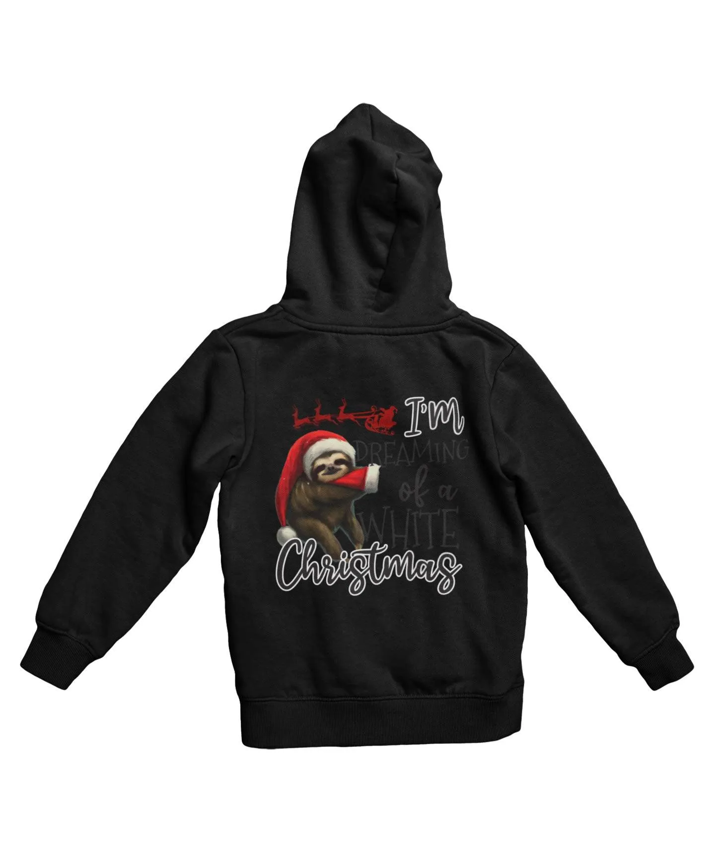 Sloth Dreaming Of A White Christmas Back Printed Sloth Hoodie sold by 8Ball product image thumbnail 2