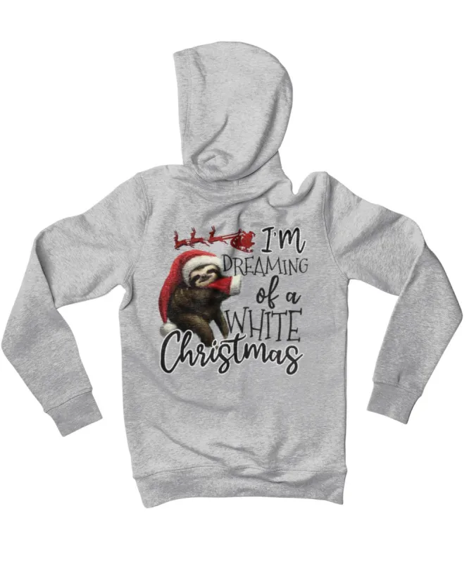 Sloth Dreaming Of A White Christmas Back Printed Sloth Hoodie sold by 8Ball