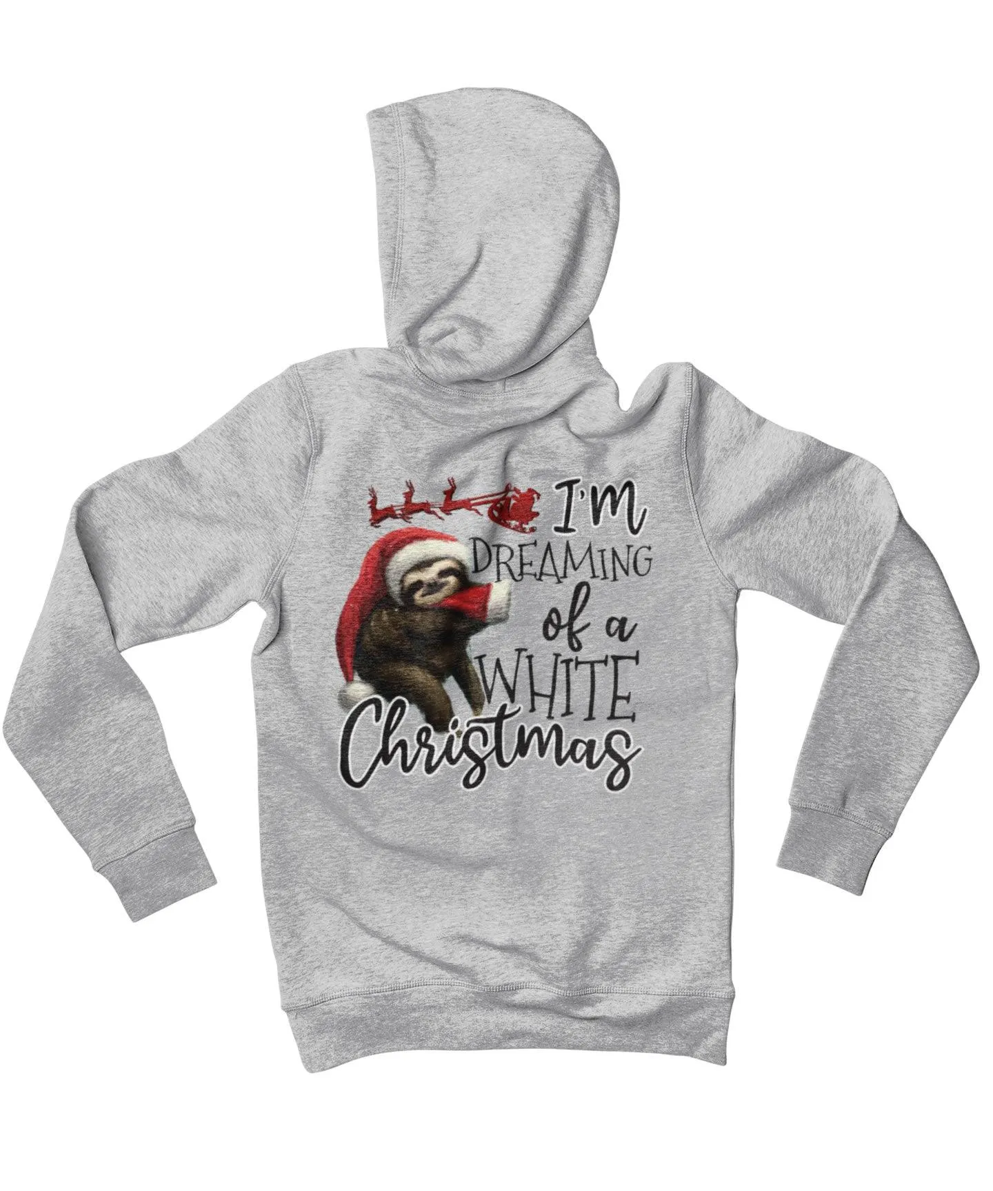 Sloth Dreaming Of A White Christmas Back Printed Sloth Hoodie sold by 8Ball