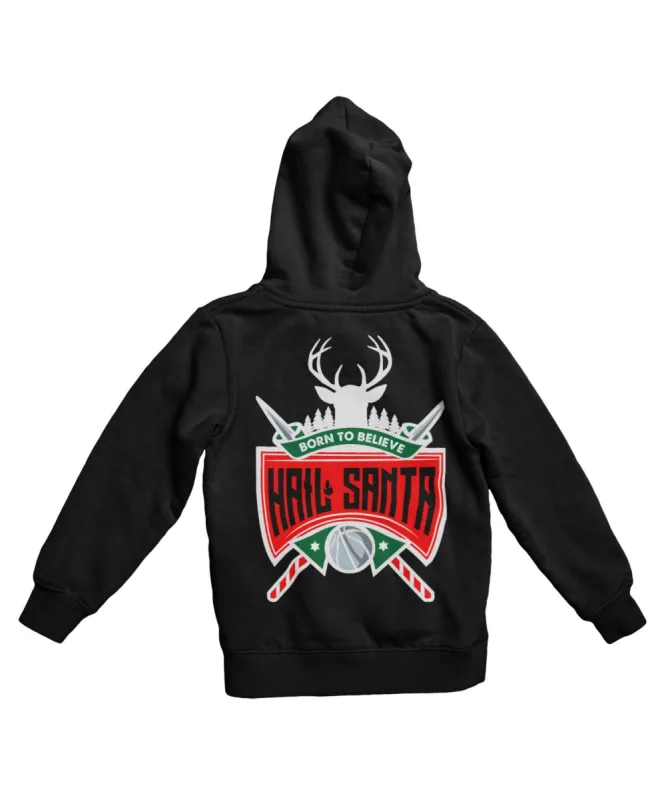 Hail Santa Back Printed Christmas Hoodie sold by 8Ball