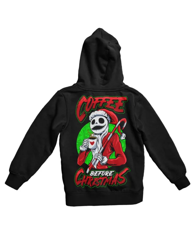 Coffee Before Christmas Back Printed Christmas Hoodie sold by 8Ball