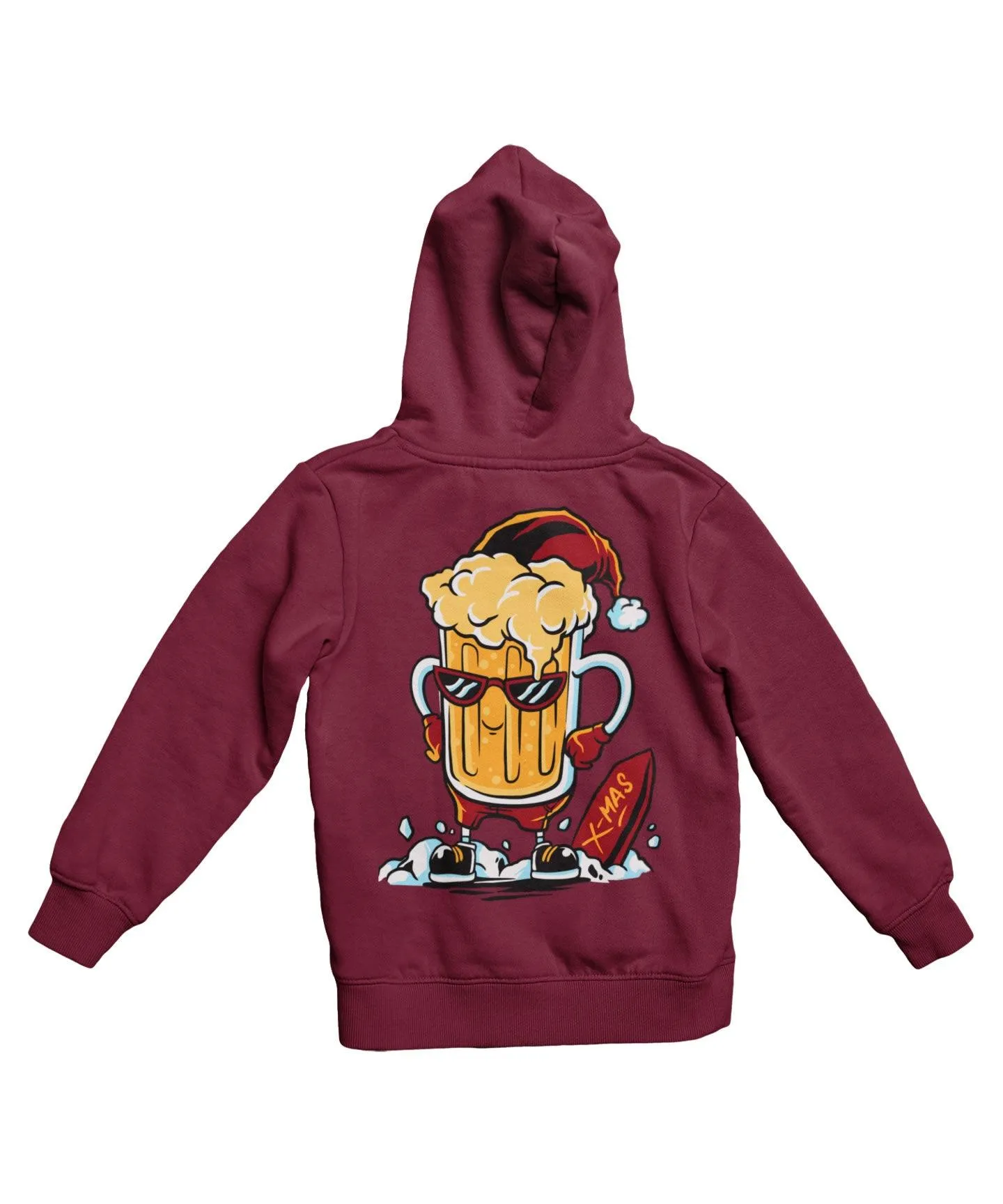 Christmas Beer Fun Santa Back Printed Christmas Hoodie sold by 8Ball