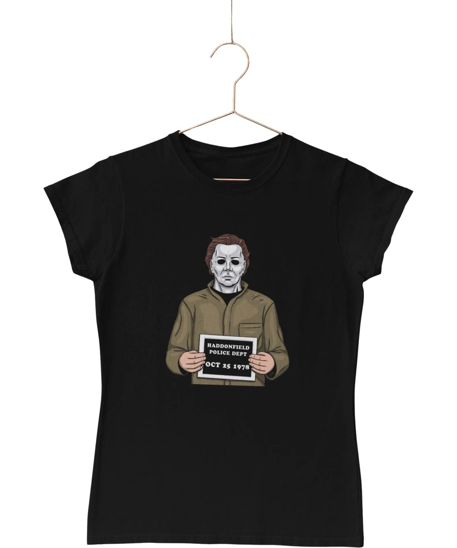 Michael Myers Mugshot Horror Film Tribute Womens Style T-Shirt sold by 8Ball product image thumbnail 4