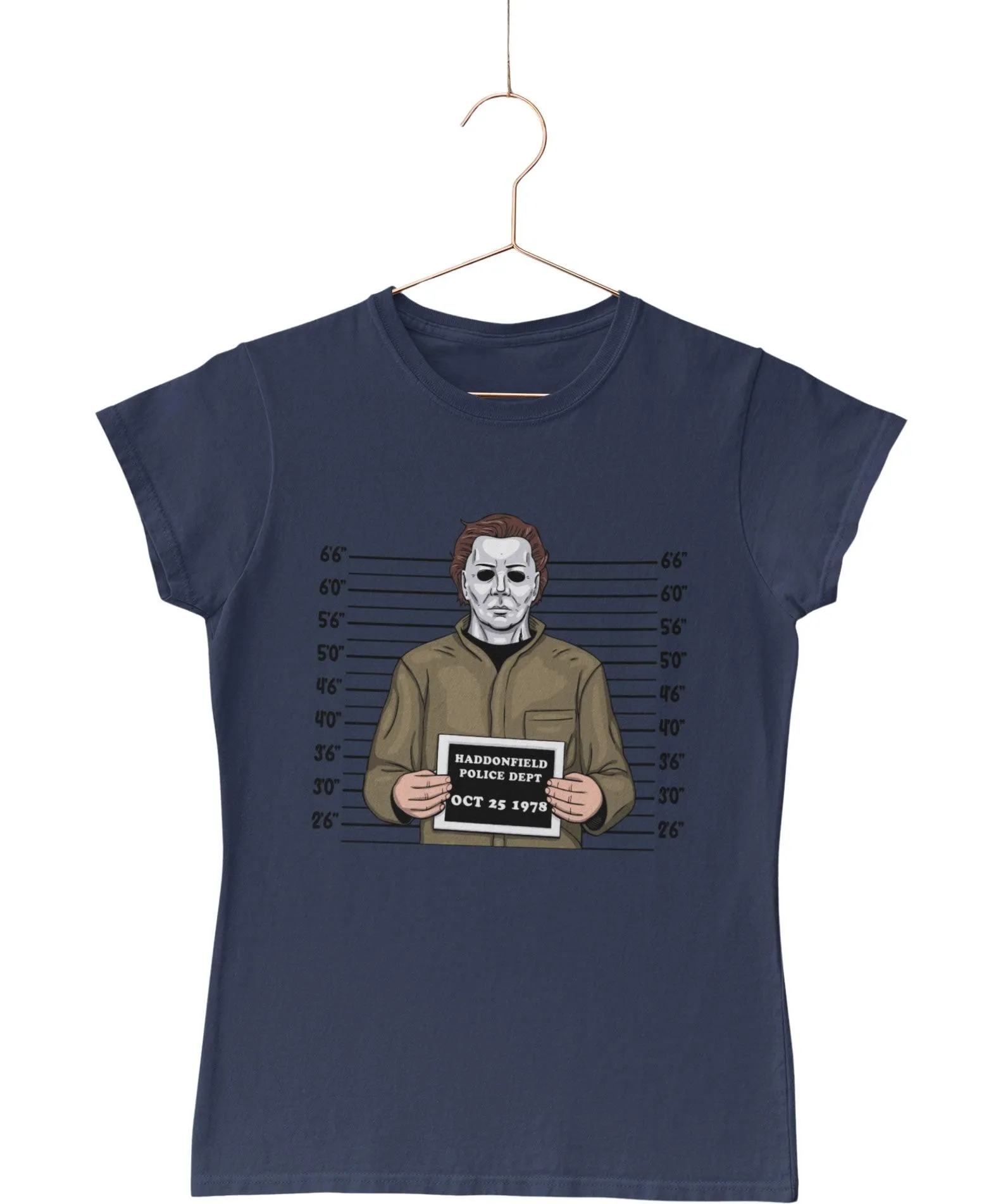 Michael Myers Mugshot Horror Film Tribute Womens Style T-Shirt sold by 8Ball product image thumbnail 2