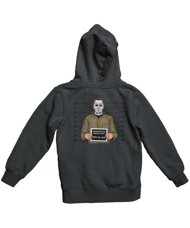 Michael Myers Mugshot Horror Film Tribute Adult Back Printed Hoodie sold by 8Ball