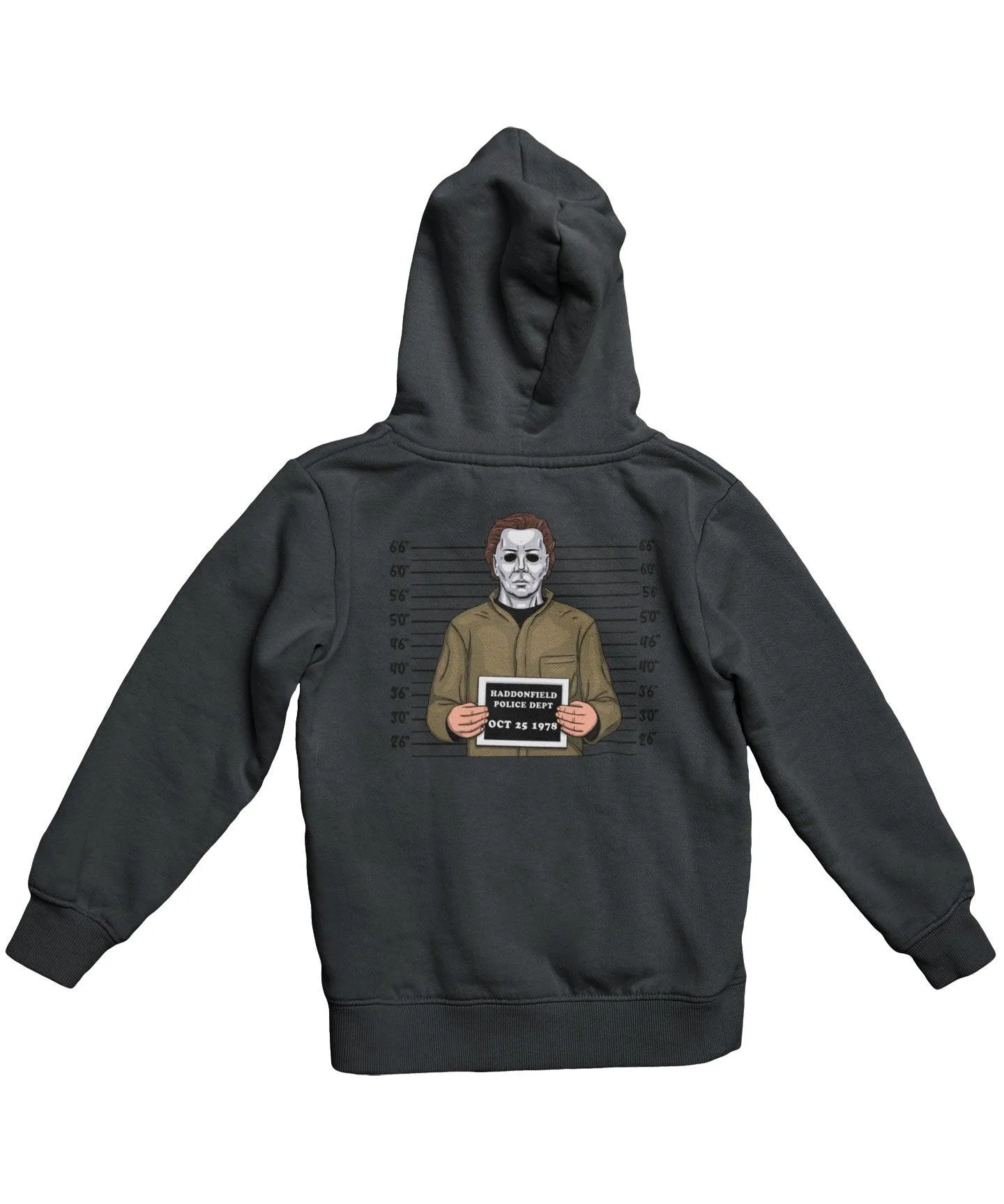 Michael Myers Mugshot Horror Film Tribute Adult Back Printed Hoodie sold by 8Ball
