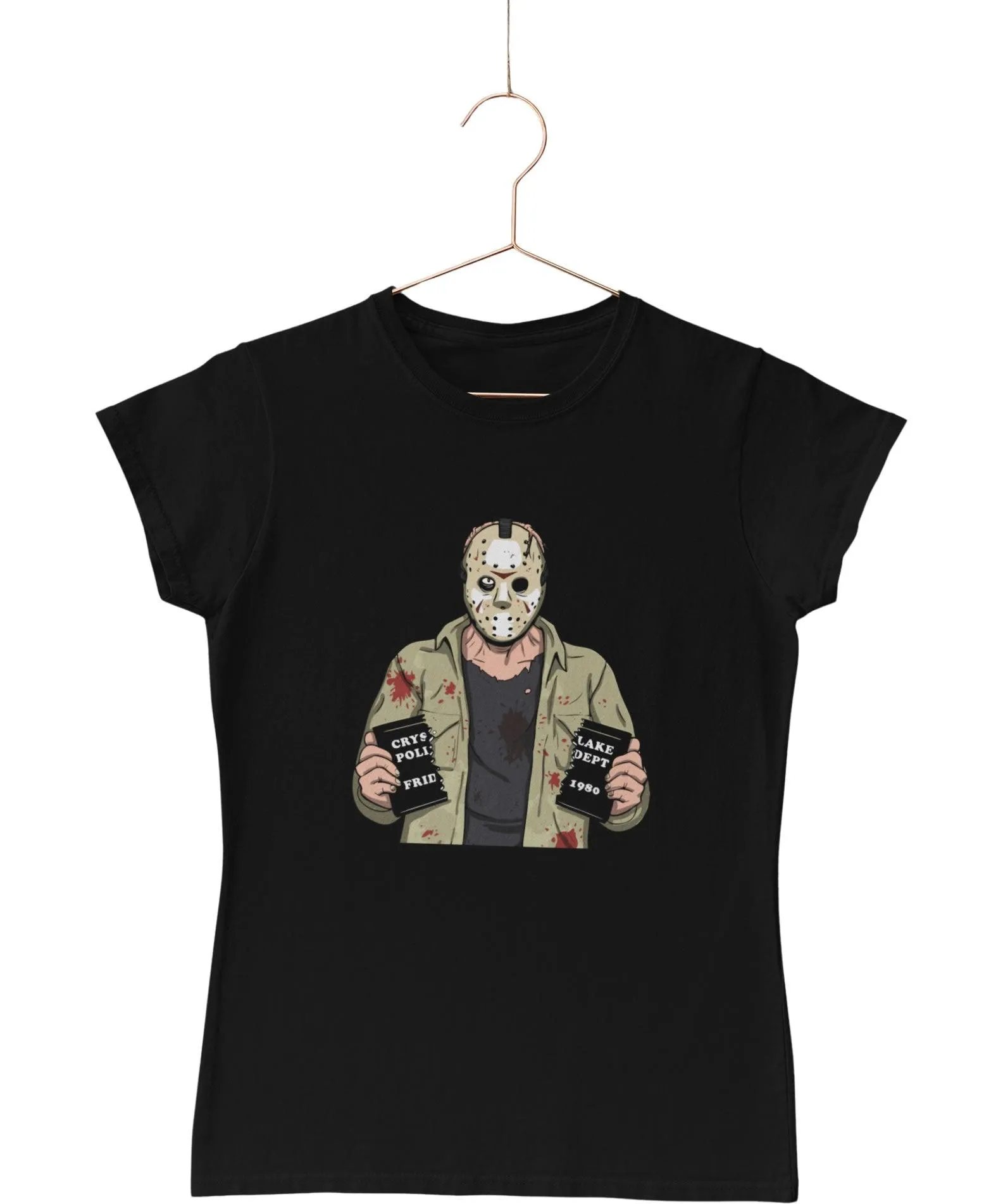 Jason Mugshot Horror Film Tribute Womens T-Shirt sold by 8Ball product image thumbnail 2