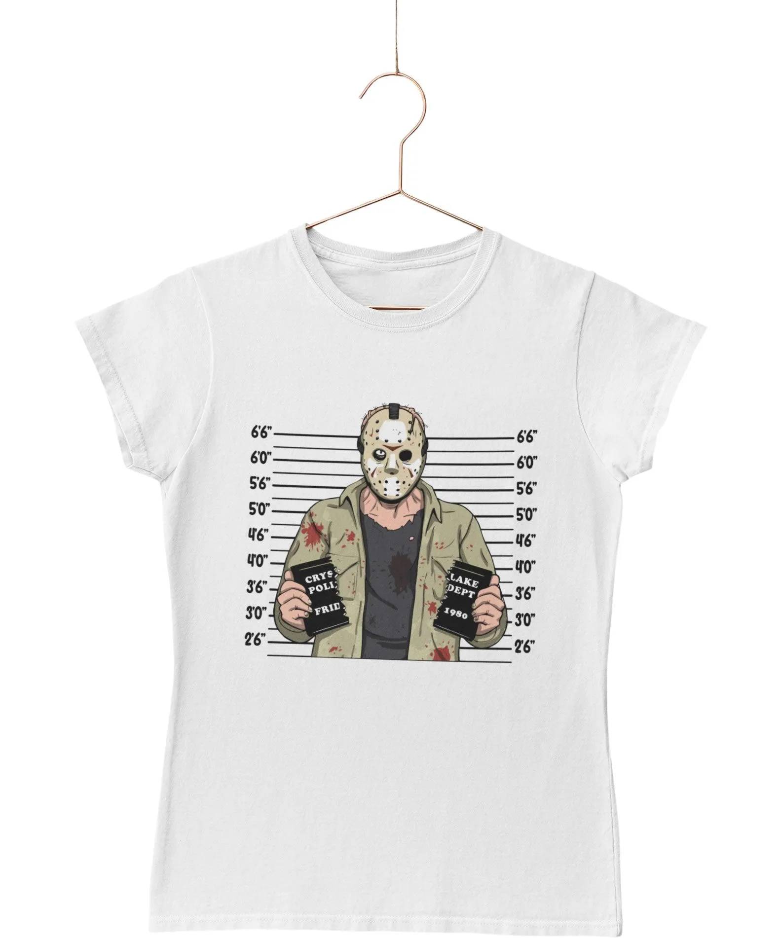 Jason Mugshot Horror Film Tribute Womens T-Shirt sold by 8Ball product image thumbnail 4