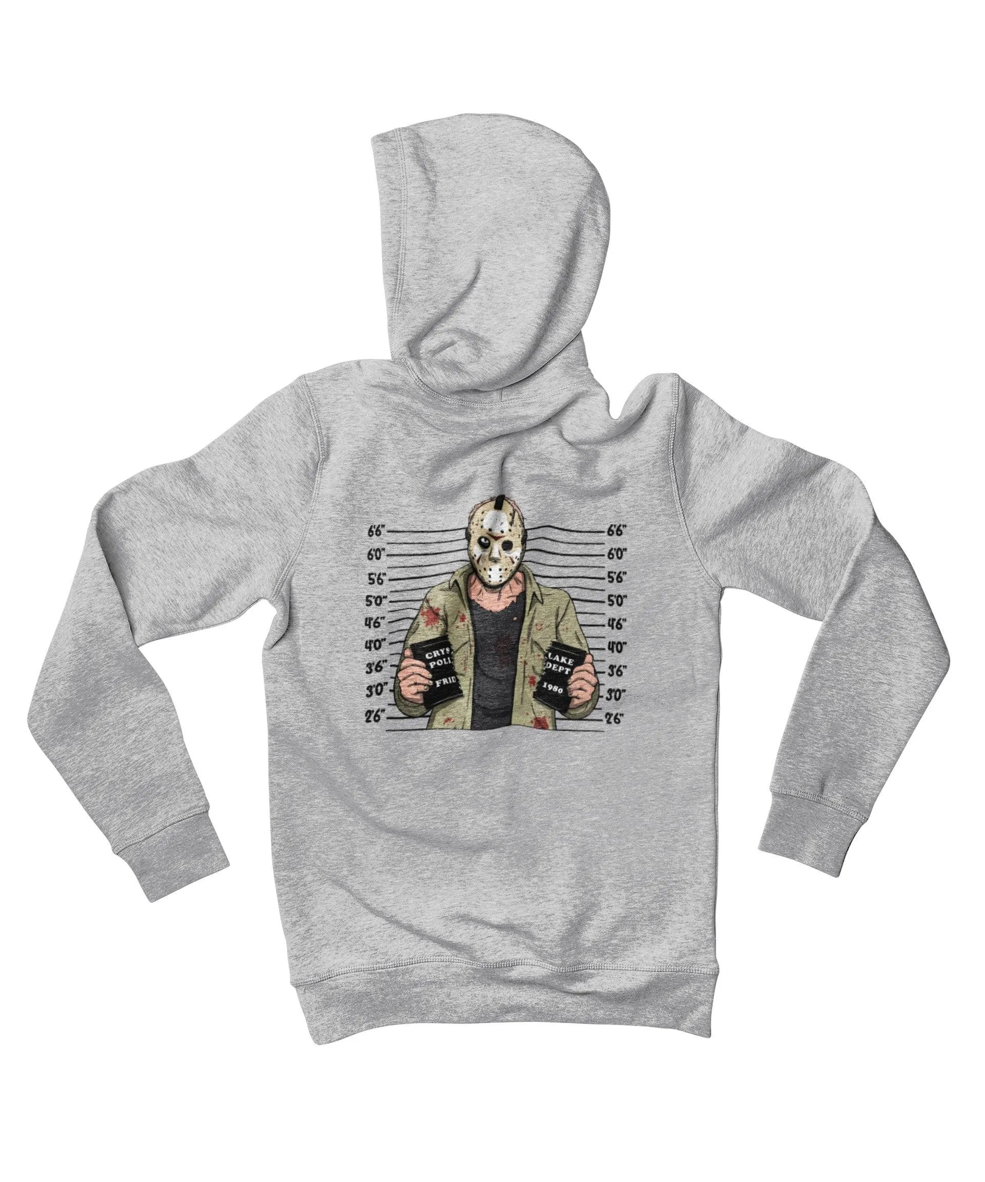 Jason Mugshot Horror Film Tribute Adult Back Printed Hoodie sold by 8Ball product image thumbnail 4