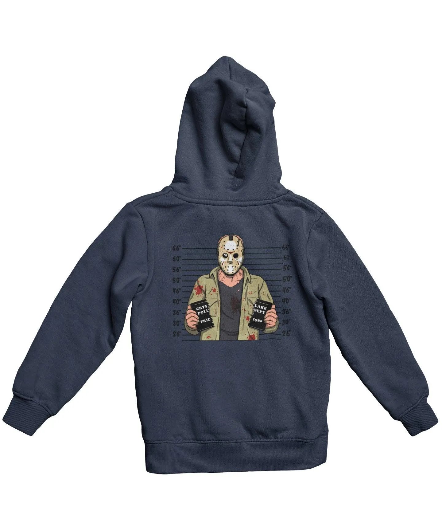 Jason Mugshot Horror Film Tribute Adult Back Printed Hoodie sold by 8Ball product image thumbnail 3