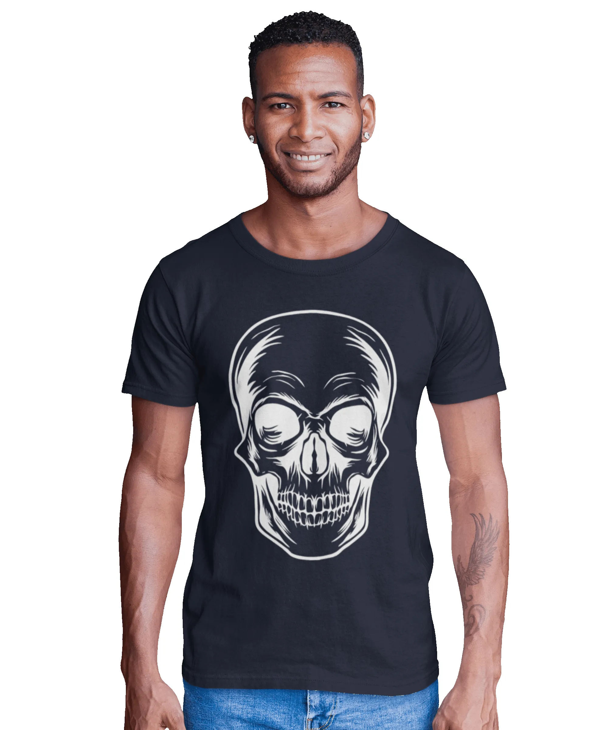 Large Skull Tattoo Design Adult T-Shirt sold by 8Ball product image thumbnail 3