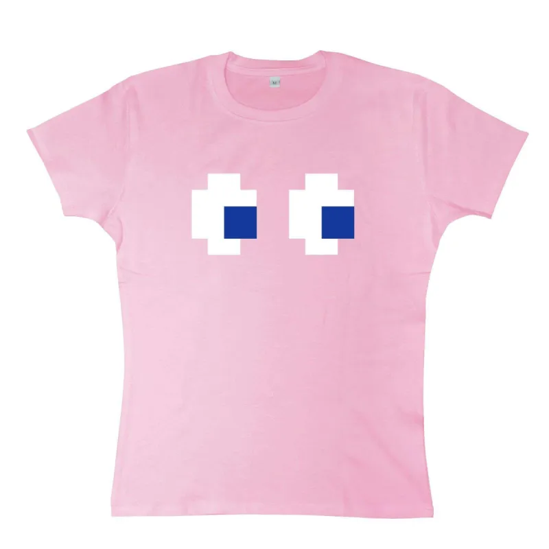 Pac Man Ghost Eyes Womens Style T-Shirt sold by 8Ball