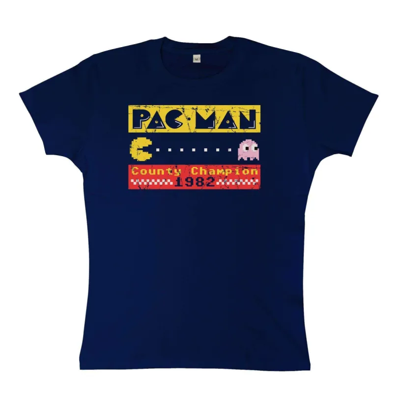 Pac Man County Champion 82 Fitted Womens T-Shirt sold by 8Ball