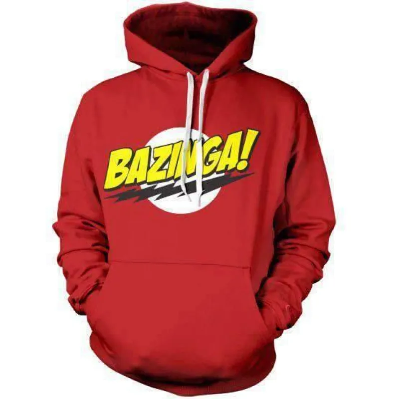 Big Bang Theory Bazinga! Sheldon Red Hoodie sold by 8Ball