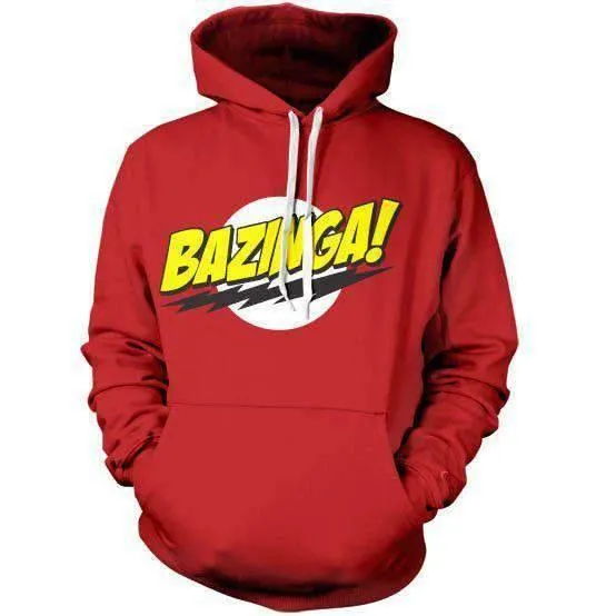 Big Bang Theory Bazinga! Sheldon Red Hoodie sold by 8Ball