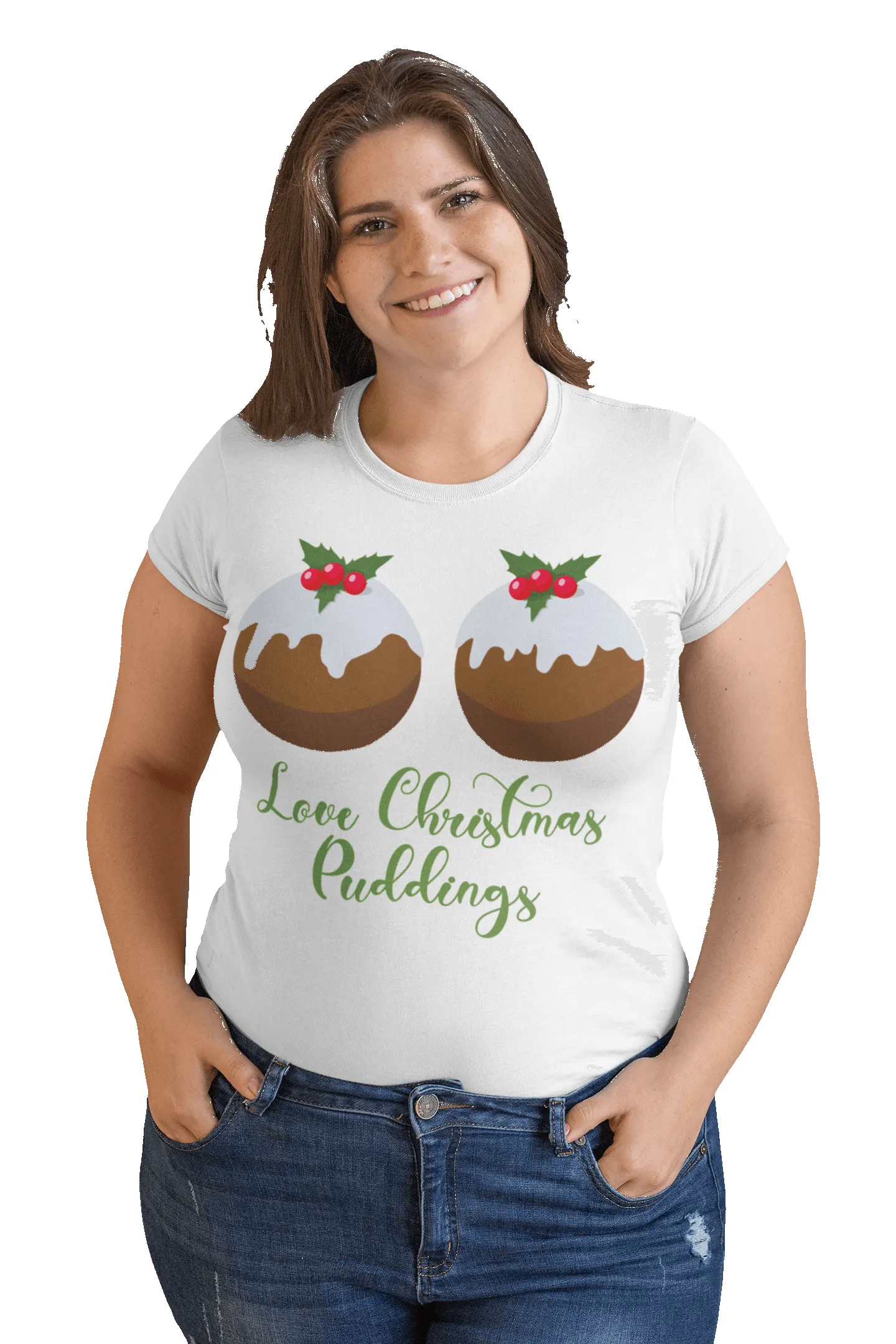 Love Christmas Puddings Fitted Womens T-Shirt sold by 8Ball product image thumbnail 5
