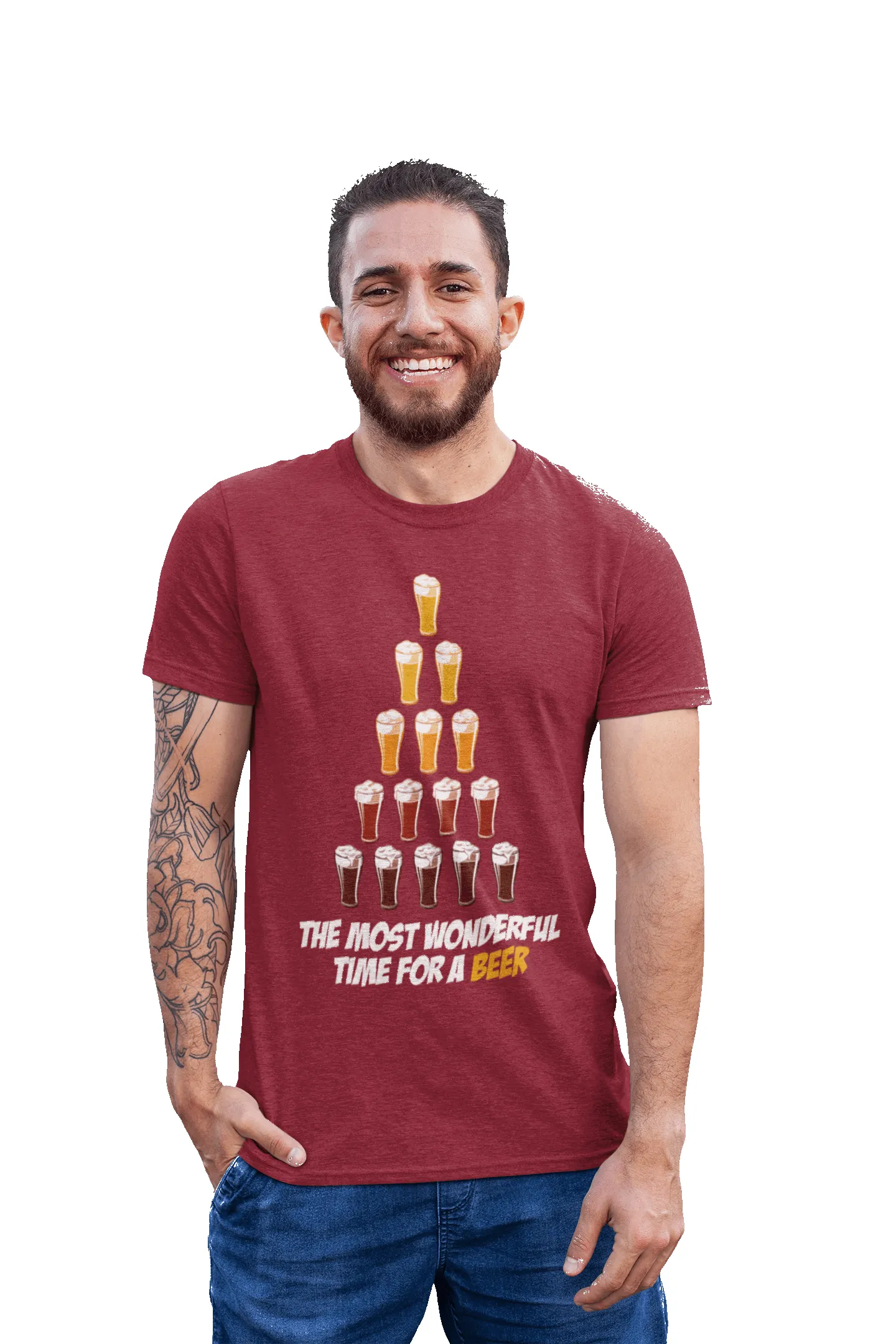 Christmas Beer Tree For Adult Men and Women T-Shirt sold by 8Ball product image thumbnail 2