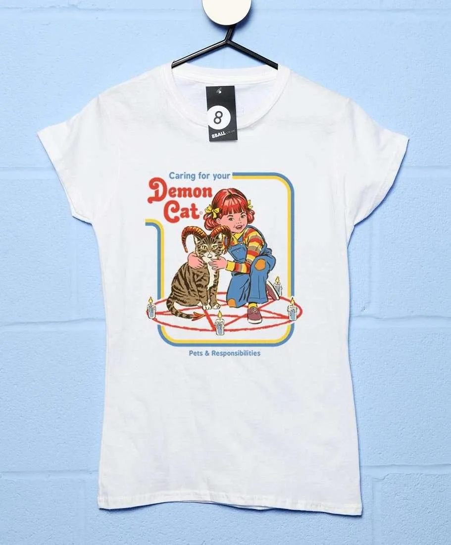 Steven Rhodes Demon Cat Fitted Womens T-Shirt sold by 8Ball product image thumbnail 3