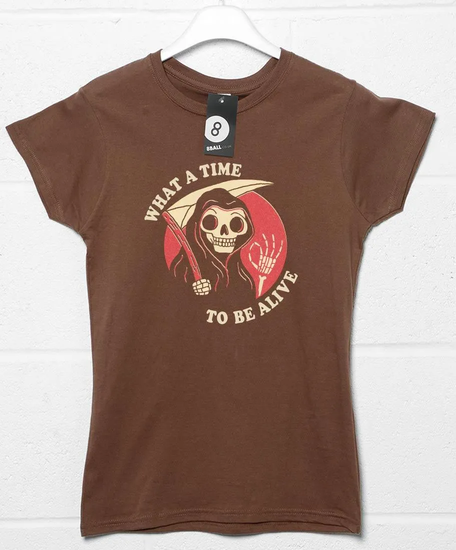 What A Time To Be Alive DinoMike Womens Fitted T-Shirt sold by 8Ball product image thumbnail 2