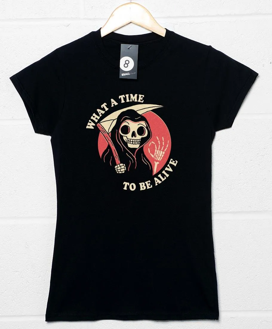 What A Time To Be Alive DinoMike Womens Fitted T-Shirt sold by 8Ball product image thumbnail 3