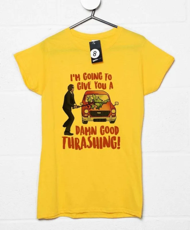Damn Good Thrashing Fitted Womens T-Shirt sold by 8Ball