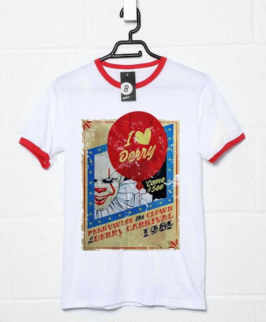 Derry Carnival Pennywise Ringer T-Shirt sold by 8Ball