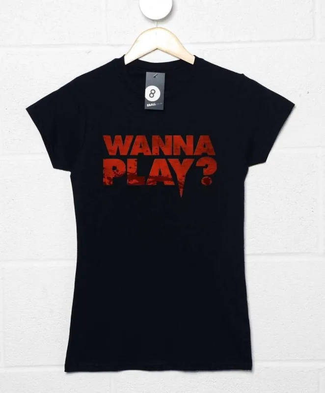 Wanna Play? Womens Fitted T-Shirt sold by 8Ball