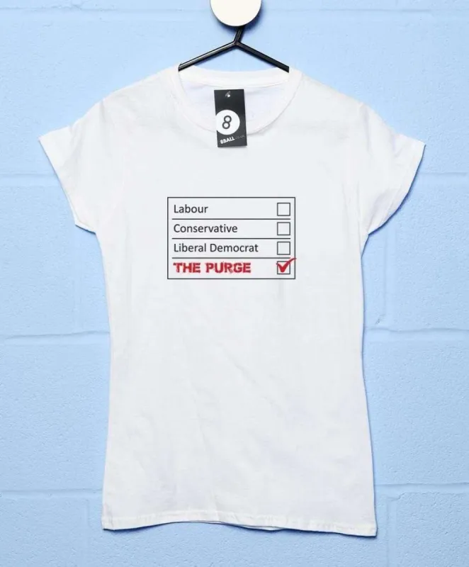 Vote Purge Fitted Womens T-Shirt sold by 8Ball