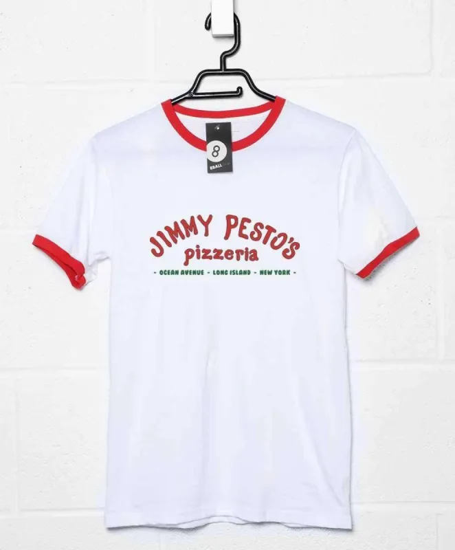 Jimmy Pesto's Pizzeria Ringer T-Shirt sold by 8Ball