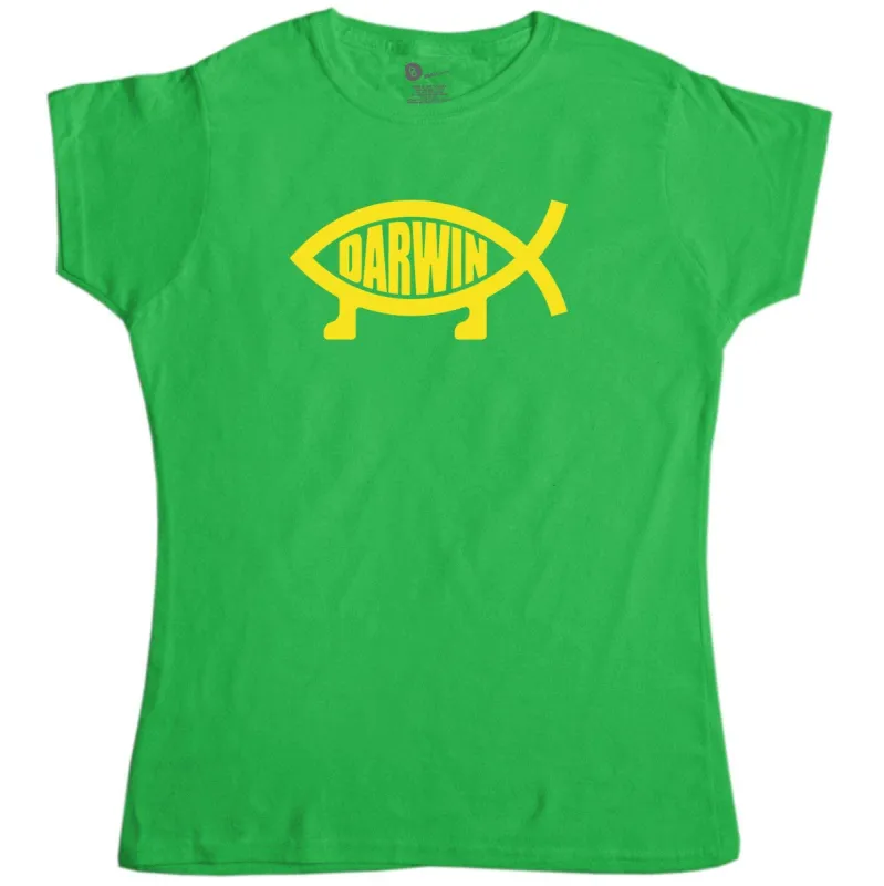 Evolution Darwin Fish Fitted Womens T-Shirt sold by 8Ball