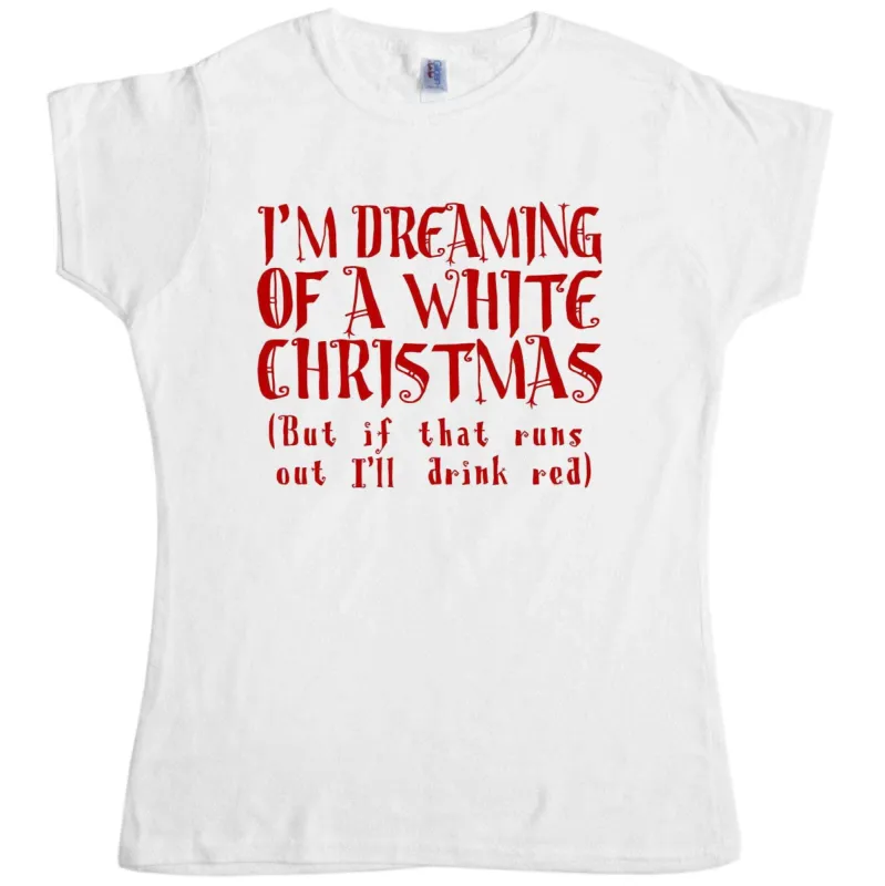 White Christmas Fitted Womens T-Shirt sold by 8Ball