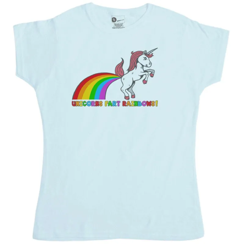 Unicorns Fart Rainbows Fitted Womens T-Shirt sold by 8Ball