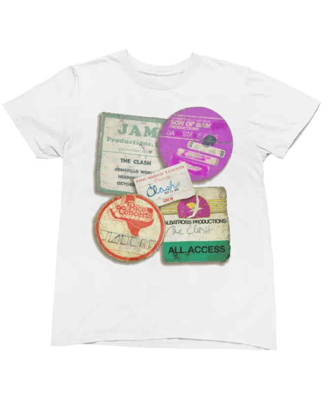 The Clash Take The Fifth Tour Pass Collage 2 T-Shirt sold by 8Ball