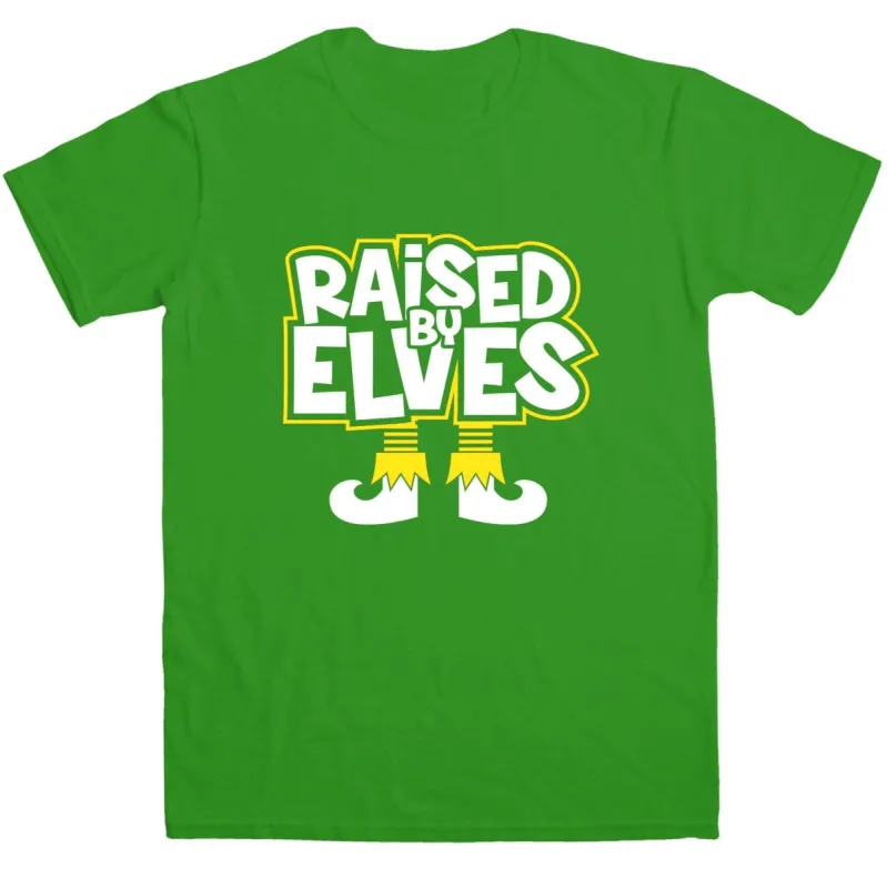 Mens Funny Christmas Raised By Elves T-Shirt sold by 8Ball