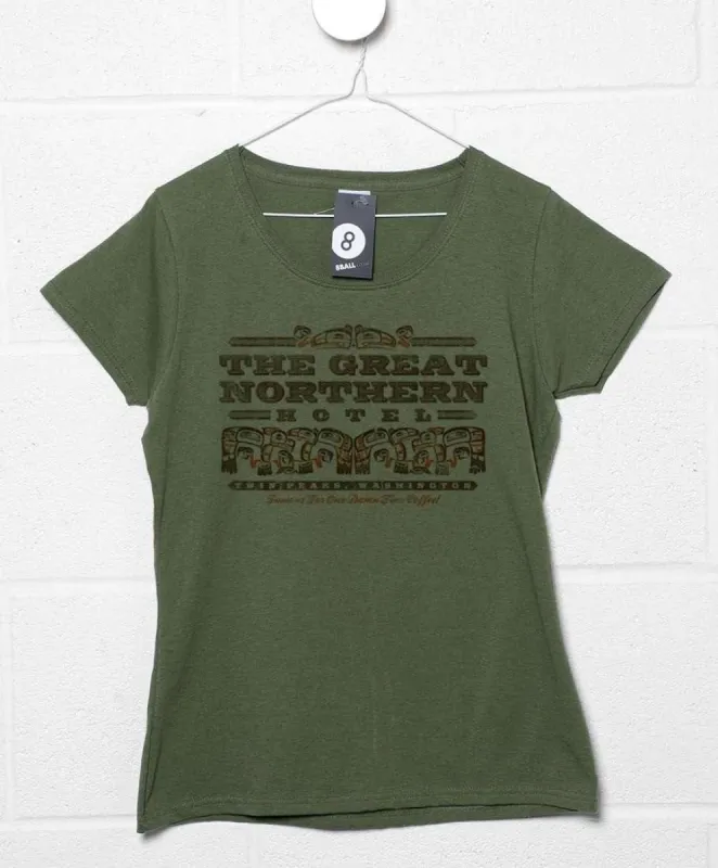 The Great Northern Hotel Fitted Womens T-Shirt sold by 8Ball