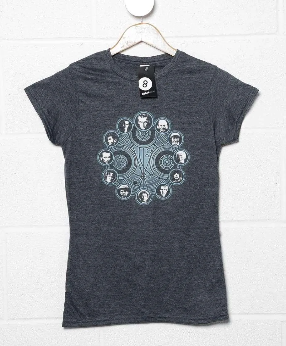 All 12 Doctors Clock Face Womens Fitted T-Shirt sold by 8Ball