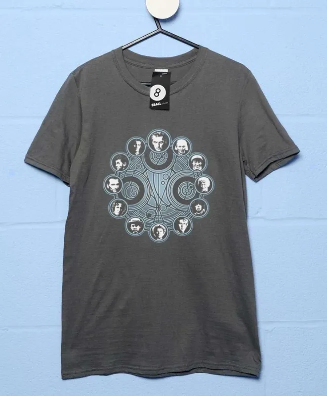 All 12 Doctors Clock Face Who T-Shirt sold by 8Ball