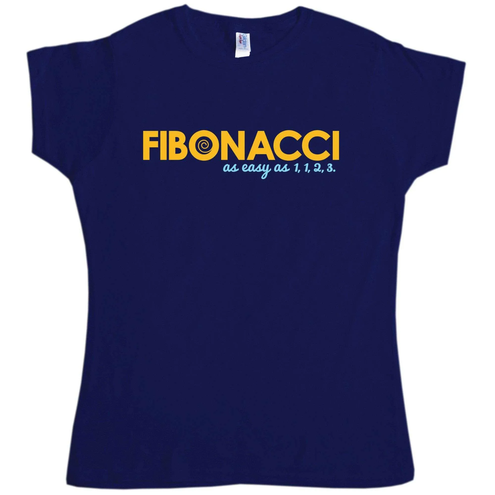 Fibonacci Easy as 1 1 2 3 Fitted Womens T-Shirt sold by 8Ball