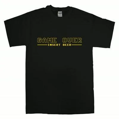 Game Over Insert Beer T-Shirt sold by 8Ball