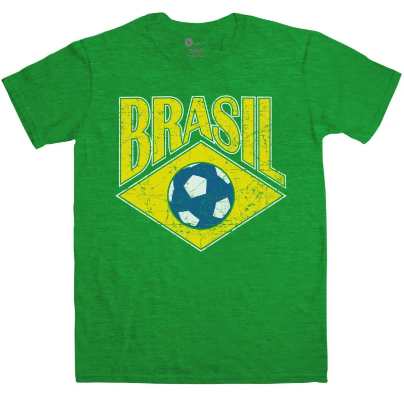 Football Retro Brasil Football T-Shirt sold by 8Ball