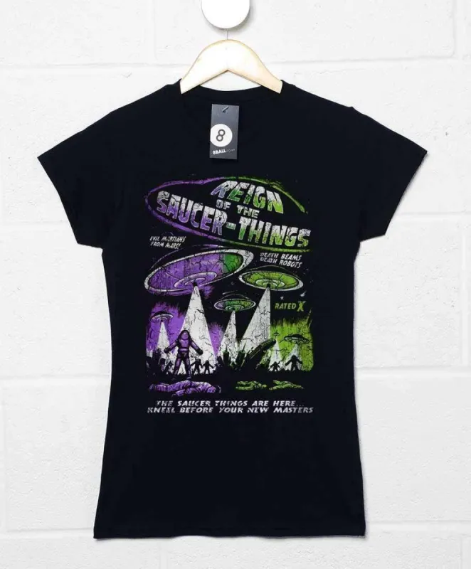 Deathray Reign Of The Saucer Things Womens Fitted T-Shirt sold by 8Ball