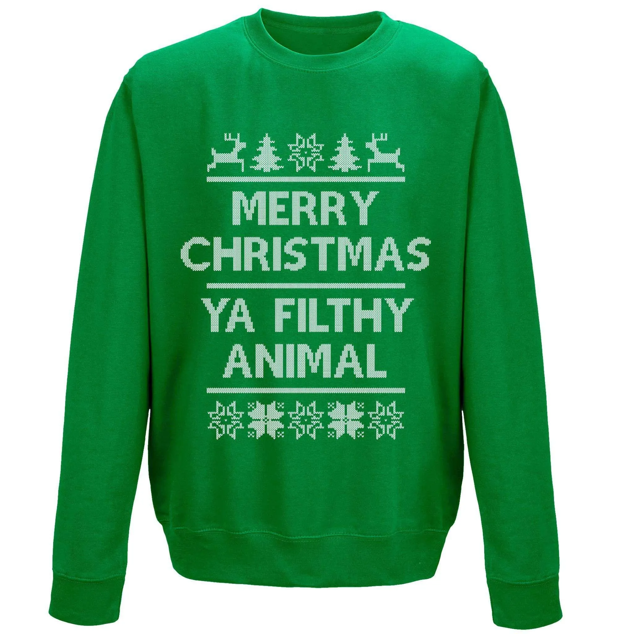Merry Christmas Ya Filthy Animal Sweatshirt sold by 8Ball