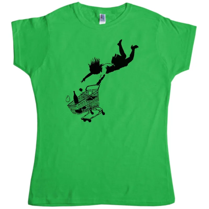 Banksy Shop Til You Drop Womens T-Shirt sold by 8Ball