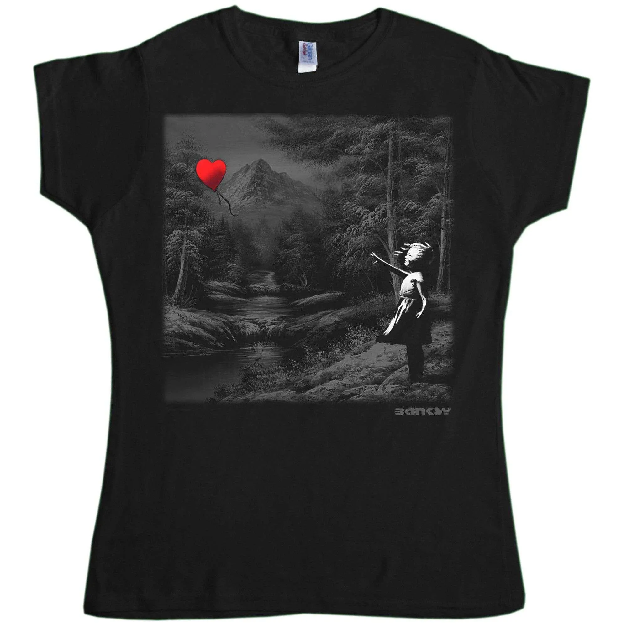 Banksy Balloon Girl Landscape Womens Style T-Shirt sold by 8Ball