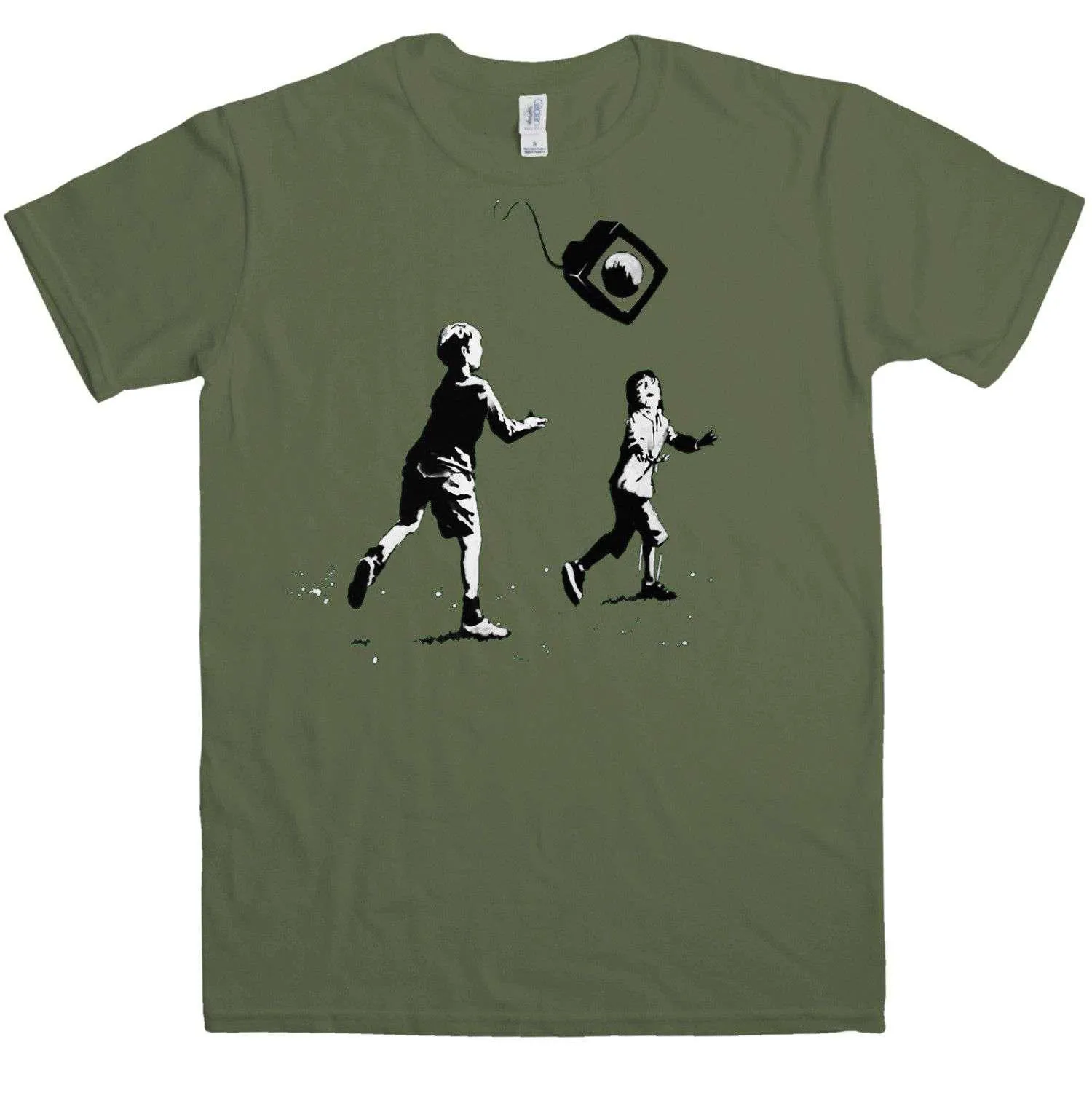 Banksy Throwing TV T-Shirt sold by 8Ball product image thumbnail 2