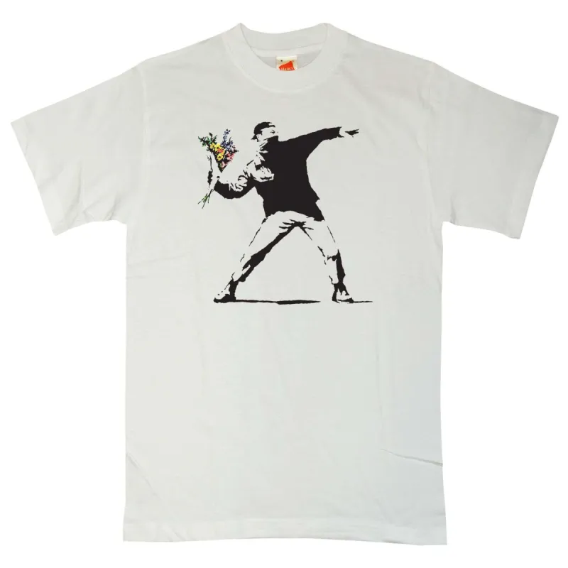 Banksy Throwing Flowers T-Shirt sold by 8Ball