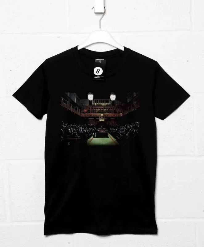 Banksy Monkey Parliament T-Shirt sold by 8Ball