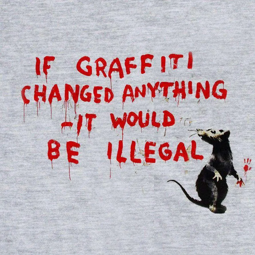 Banksy If Grafitti Changed Anything T-Shirt sold by 8Ball product image thumbnail 2