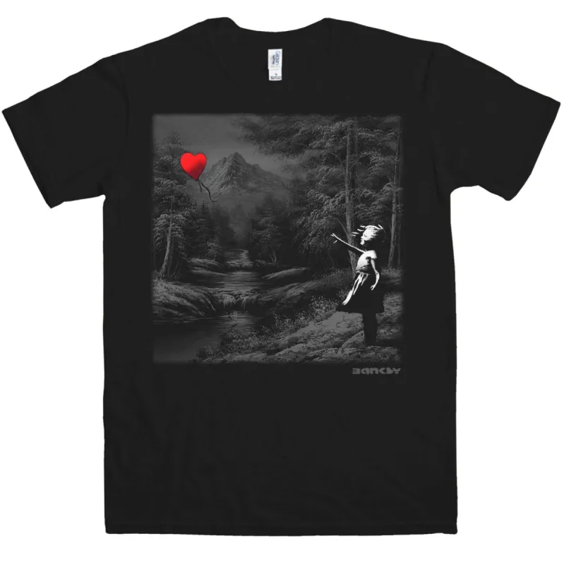 Banksy Balloon Girl Landscape T-Shirt sold by 8Ball
